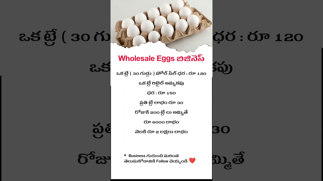 Business Startup Ideas | Egg Business | Business Ideas Telugu | #business #egg