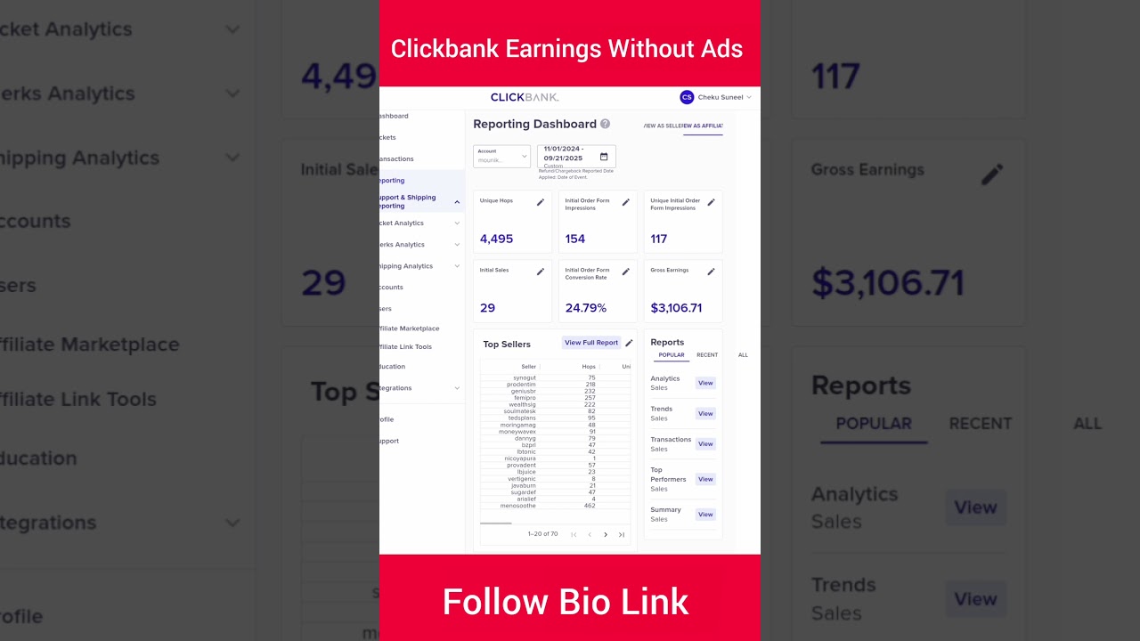 Clickbank Earnings Without Any Ads Organically #clickbank #affiliate #affiliatemarketing